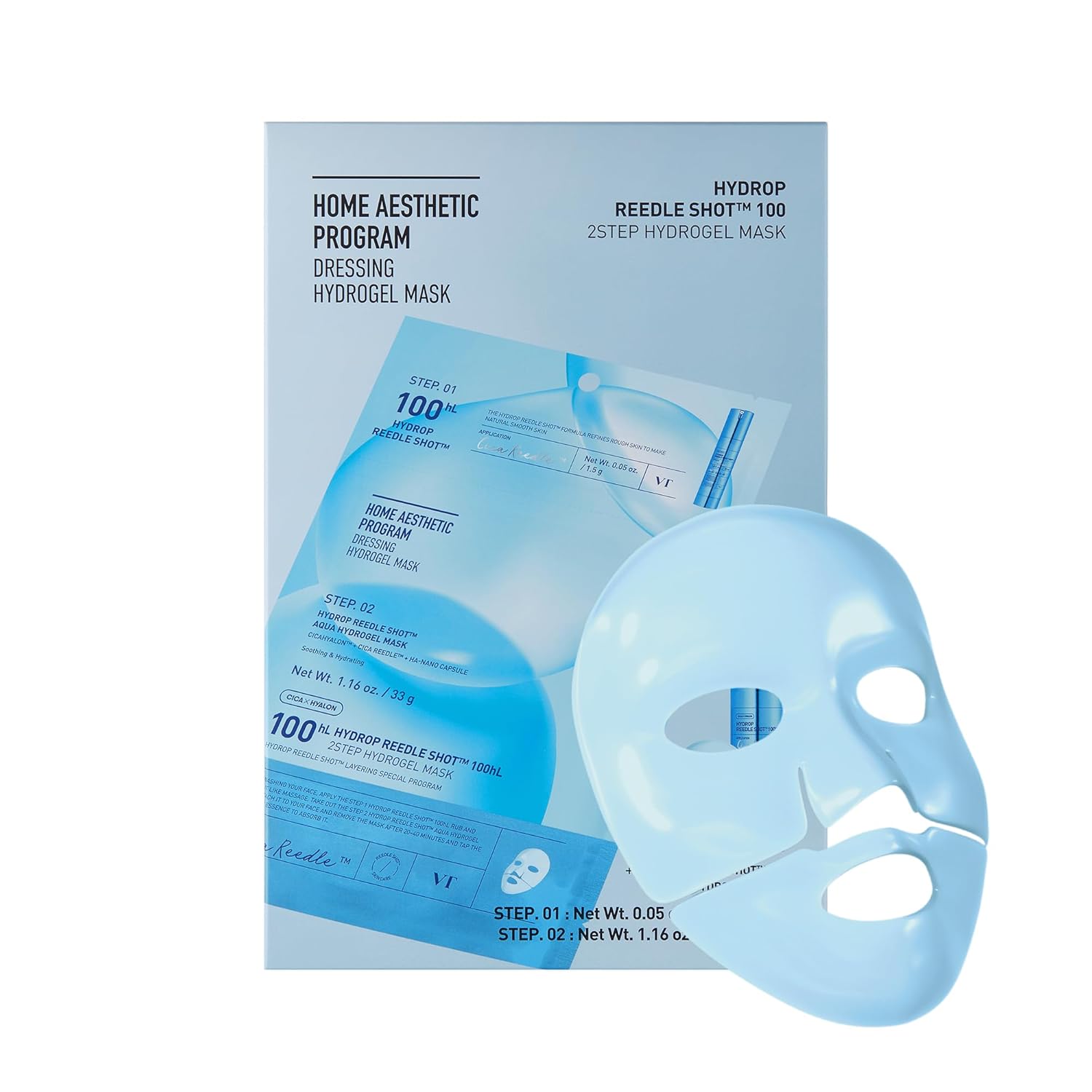 VT Cosmetics - 2STEP Hydrop Reedle Shot 100hL Aqua Hydrogel Mask 33g