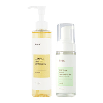 iUNIK Calendula Complete Cleansing Oil 200ml+iUNIK Calendula Balancing Foam Gel Cleanser 150ml